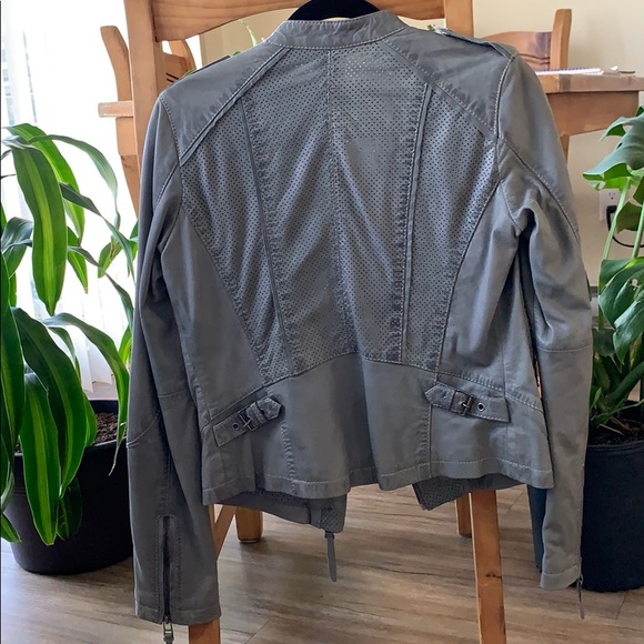 Grey BanoeeMee genuine leather jacket - Picture 2 of 6
